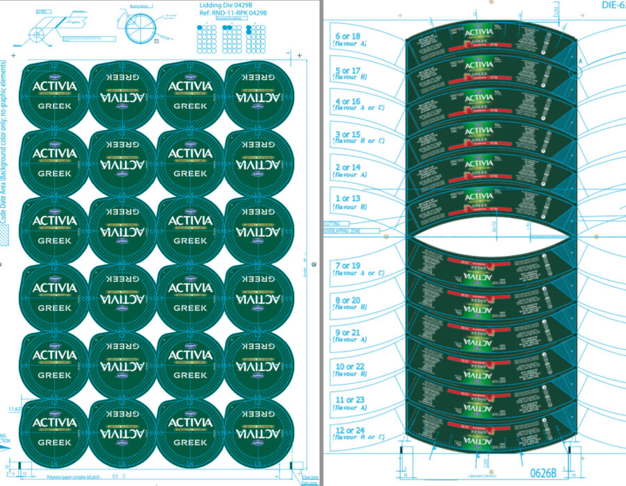 ARTWORK ONE UP AND STEPPED FILE FOR ACTIVIA DANNON